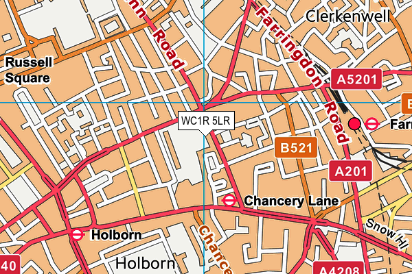 WC1R 5LR map - OS VectorMap District (Ordnance Survey) WC1R 5LR map - OS VectorMap District (Ordnance Survey)