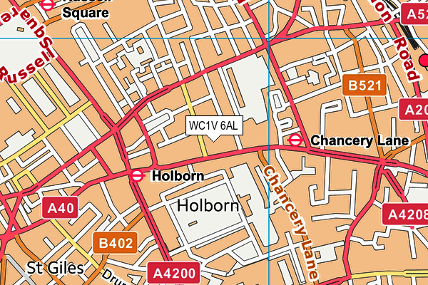 WC1V 6AL map - OS VectorMap District (Ordnance Survey) WC1V 6AL map - OS VectorMap District (Ordnance Survey)