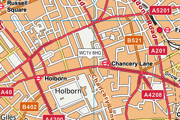 WC1V 6HG map - OS VectorMap District (Ordnance Survey)