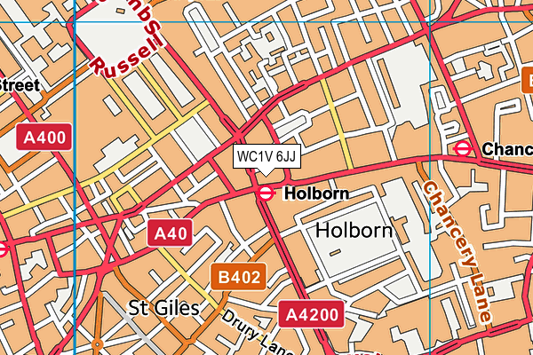 WC1V 6JJ map - OS VectorMap District (Ordnance Survey)