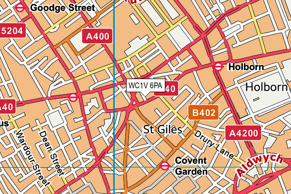 WC1V 6PA map - OS VectorMap District (Ordnance Survey)