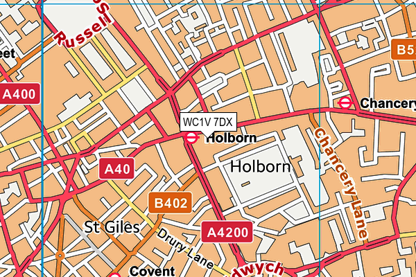 WC1V 7DX map - OS VectorMap District (Ordnance Survey)