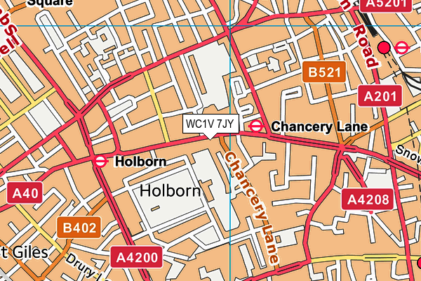 WC1V 7JY map - OS VectorMap District (Ordnance Survey) WC1V 7JY map - OS VectorMap District (Ordnance Survey)