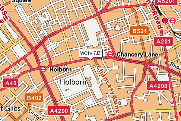 WC1V 7JZ map - OS VectorMap District (Ordnance Survey)