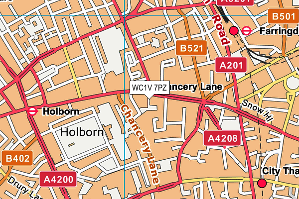 WC1V 7PZ map - OS VectorMap District (Ordnance Survey) WC1V 7PZ map - OS VectorMap District (Ordnance Survey)