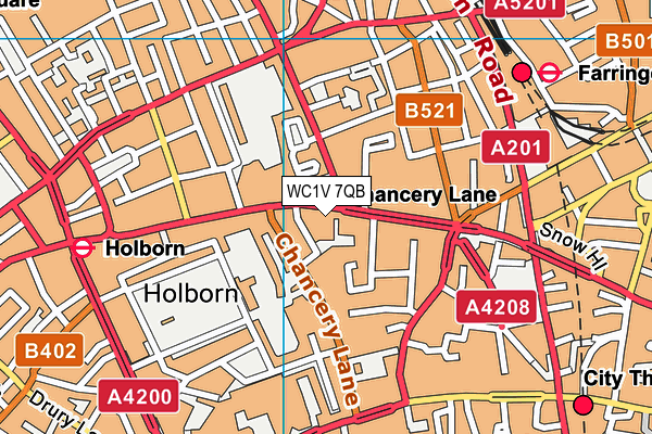 WC1V 7QB map - OS VectorMap District (Ordnance Survey) WC1V 7QB map - OS VectorMap District (Ordnance Survey)