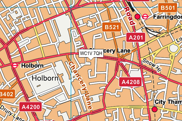 WC1V 7QH map - OS VectorMap District (Ordnance Survey) WC1V 7QH map - OS VectorMap District (Ordnance Survey)