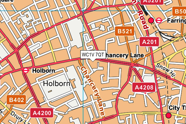 WC1V 7QT map - OS VectorMap District (Ordnance Survey) WC1V 7QT map - OS VectorMap District (Ordnance Survey)