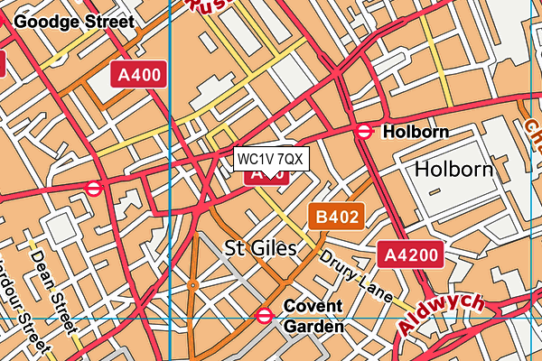 WC1V 7QX map - OS VectorMap District (Ordnance Survey) WC1V 7QX map - OS VectorMap District (Ordnance Survey)