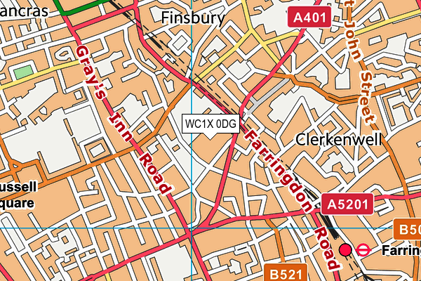 WC1X 0DG map - OS VectorMap District (Ordnance Survey) WC1X 0DG map - OS VectorMap District (Ordnance Survey)