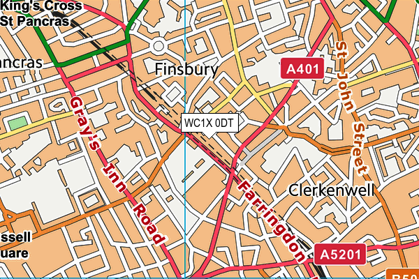 WC1X 0DT map - OS VectorMap District (Ordnance Survey) WC1X 0DT map - OS VectorMap District (Ordnance Survey)