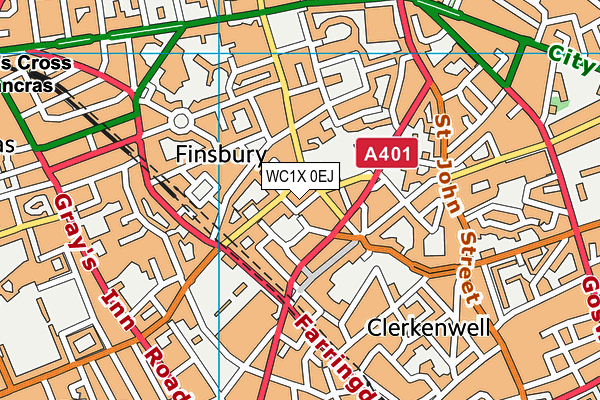 WC1X 0EJ map - OS VectorMap District (Ordnance Survey)