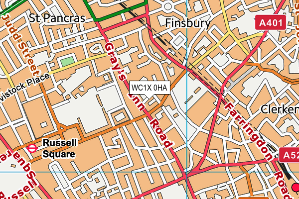WC1X 0HA map - OS VectorMap District (Ordnance Survey) WC1X 0HA map - OS VectorMap District (Ordnance Survey)