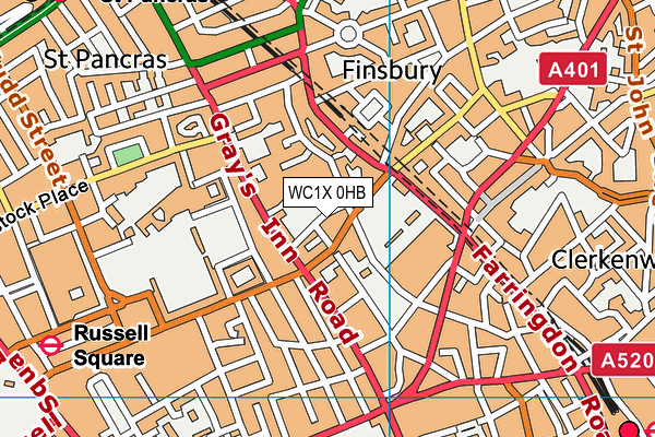WC1X 0HB map - OS VectorMap District (Ordnance Survey) WC1X 0HB map - OS VectorMap District (Ordnance Survey)