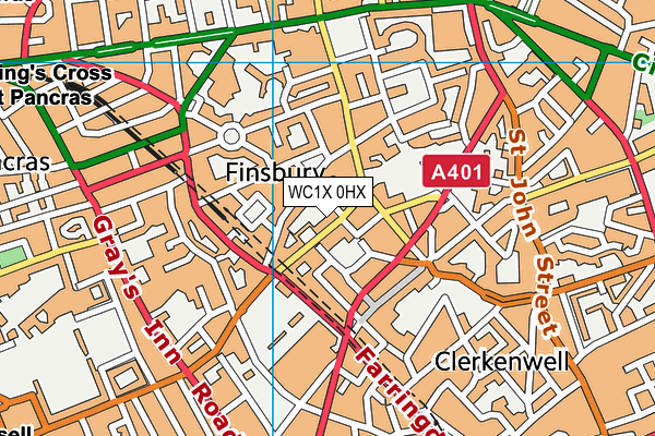 WC1X 0HX map - OS VectorMap District (Ordnance Survey) WC1X 0HX map - OS VectorMap District (Ordnance Survey)