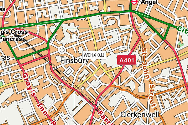 WC1X 0JJ map - OS VectorMap District (Ordnance Survey) WC1X 0JJ map - OS VectorMap District (Ordnance Survey)