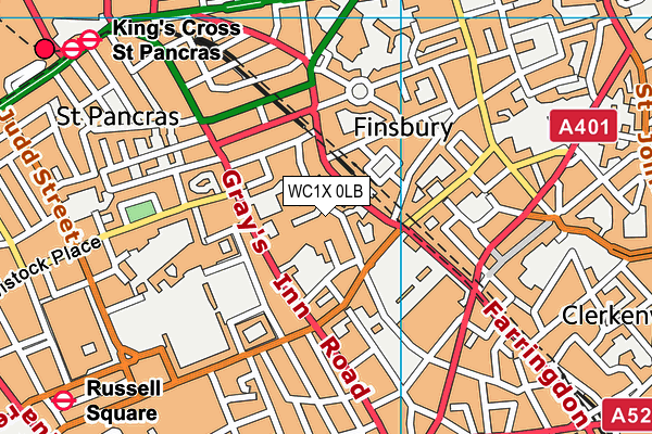 WC1X 0LB map - OS VectorMap District (Ordnance Survey) WC1X 0LB map - OS VectorMap District (Ordnance Survey)