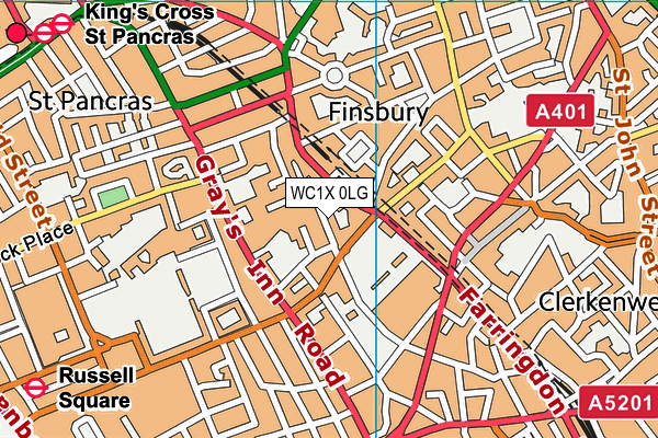 WC1X 0LG map - OS VectorMap District (Ordnance Survey) WC1X 0LG map - OS VectorMap District (Ordnance Survey)