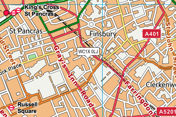 WC1X 0LJ map - OS VectorMap District (Ordnance Survey) WC1X 0LJ map - OS VectorMap District (Ordnance Survey)