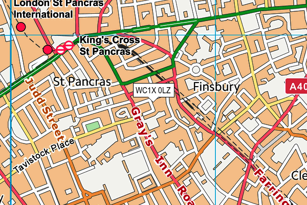WC1X 0LZ map - OS VectorMap District (Ordnance Survey) WC1X 0LZ map - OS VectorMap District (Ordnance Survey)