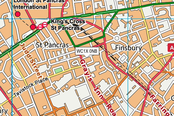 WC1X 0NB map - OS VectorMap District (Ordnance Survey) WC1X 0NB map - OS VectorMap District (Ordnance Survey)