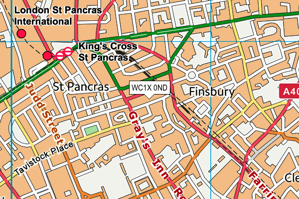 WC1X 0ND map - OS VectorMap District (Ordnance Survey) WC1X 0ND map - OS VectorMap District (Ordnance Survey)