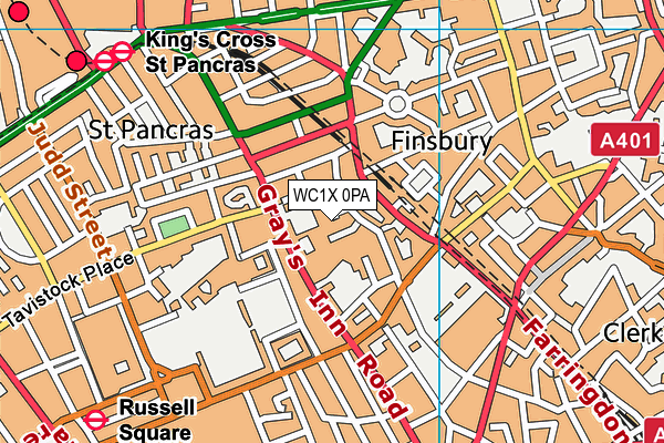 WC1X 0PA map - OS VectorMap District (Ordnance Survey) WC1X 0PA map - OS VectorMap District (Ordnance Survey)