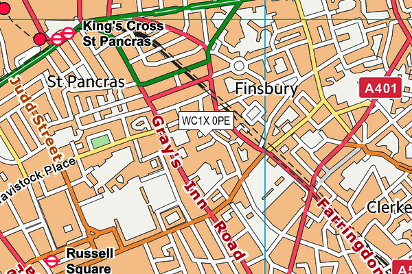 WC1X 0PE map - OS VectorMap District (Ordnance Survey) WC1X 0PE map - OS VectorMap District (Ordnance Survey)