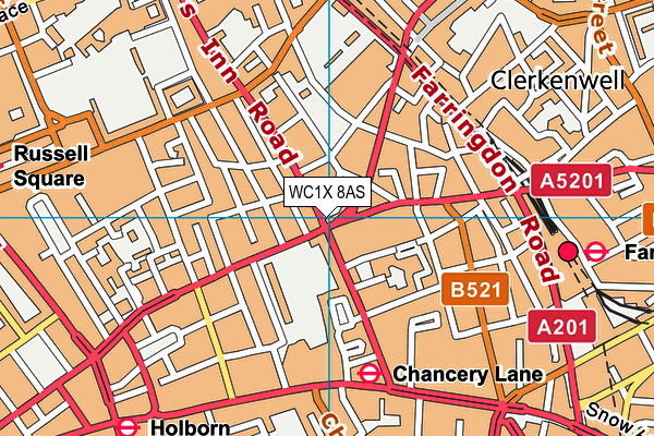WC1X 8AS map - OS VectorMap District (Ordnance Survey) WC1X 8AS map - OS VectorMap District (Ordnance Survey)