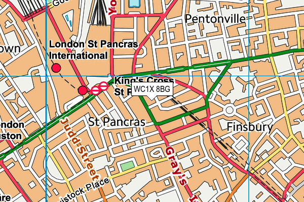 WC1X 8BG map - OS VectorMap District (Ordnance Survey) WC1X 8BG map - OS VectorMap District (Ordnance Survey)