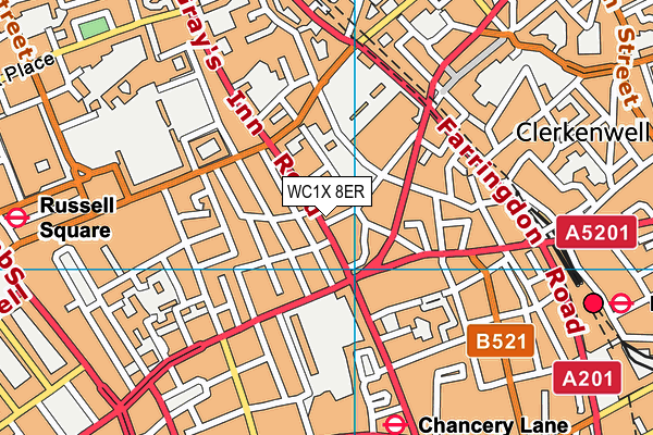 WC1X 8ER map - OS VectorMap District (Ordnance Survey) WC1X 8ER map - OS VectorMap District (Ordnance Survey)