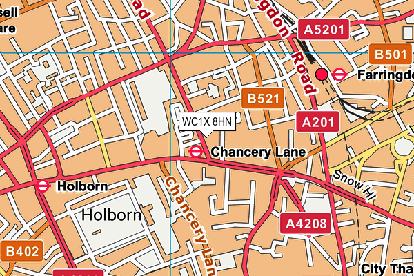 WC1X 8HN map - OS VectorMap District (Ordnance Survey) WC1X 8HN map - OS VectorMap District (Ordnance Survey)