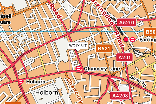 WC1X 8LT map - OS VectorMap District (Ordnance Survey) WC1X 8LT map - OS VectorMap District (Ordnance Survey)