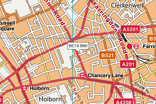 WC1X 8NH map - OS VectorMap District (Ordnance Survey) WC1X 8NH map - OS VectorMap District (Ordnance Survey)
