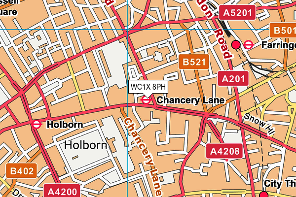 WC1X 8PH map - OS VectorMap District (Ordnance Survey) WC1X 8PH map - OS VectorMap District (Ordnance Survey)