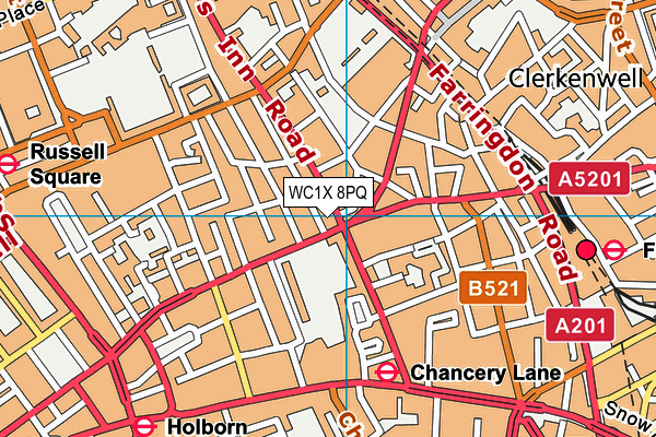 WC1X 8PQ map - OS VectorMap District (Ordnance Survey) WC1X 8PQ map - OS VectorMap District (Ordnance Survey)