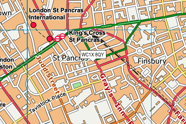 WC1X 8QY map - OS VectorMap District (Ordnance Survey) WC1X 8QY map - OS VectorMap District (Ordnance Survey)