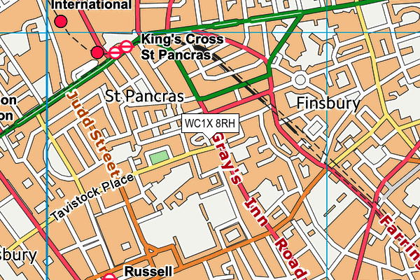 WC1X 8RH map - OS VectorMap District (Ordnance Survey) WC1X 8RH map - OS VectorMap District (Ordnance Survey)