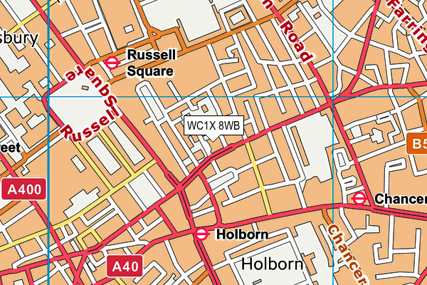 WC1X 8WB map - OS VectorMap District (Ordnance Survey) WC1X 8WB map - OS VectorMap District (Ordnance Survey)