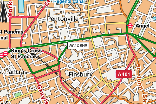 WC1X 9HB map - OS VectorMap District (Ordnance Survey) WC1X 9HB map - OS VectorMap District (Ordnance Survey)
