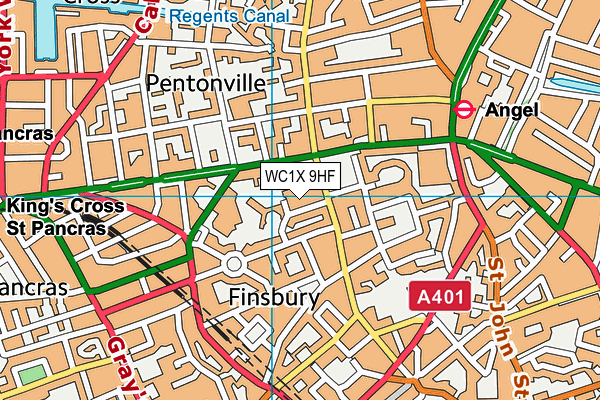 WC1X 9HF map - OS VectorMap District (Ordnance Survey) WC1X 9HF map - OS VectorMap District (Ordnance Survey)