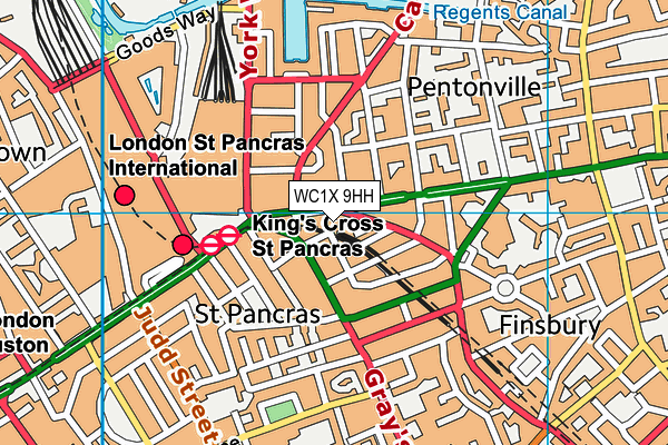 WC1X 9HH map - OS VectorMap District (Ordnance Survey) WC1X 9HH map - OS VectorMap District (Ordnance Survey)