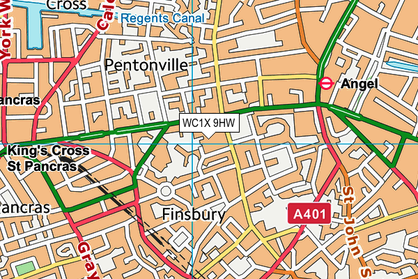 WC1X 9HW map - OS VectorMap District (Ordnance Survey) WC1X 9HW map - OS VectorMap District (Ordnance Survey)
