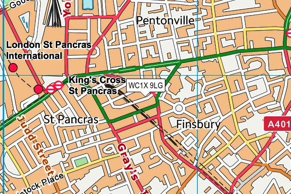 WC1X 9LG map - OS VectorMap District (Ordnance Survey) WC1X 9LG map - OS VectorMap District (Ordnance Survey)