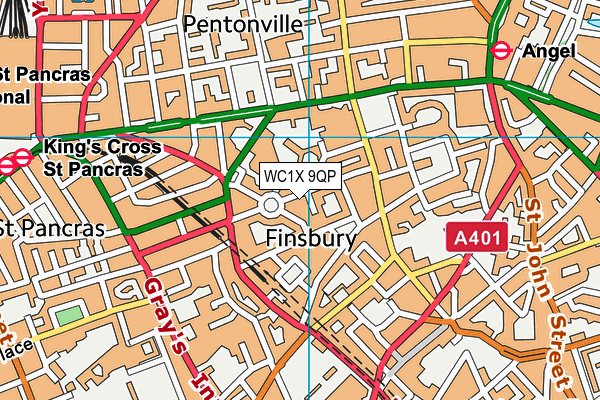WC1X 9QP map - OS VectorMap District (Ordnance Survey) WC1X 9QP map - OS VectorMap District (Ordnance Survey)