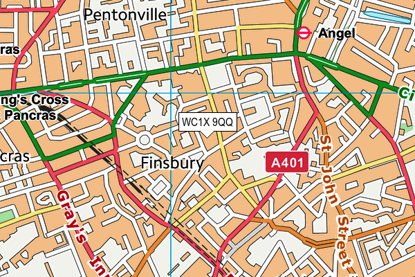 WC1X 9QQ map - OS VectorMap District (Ordnance Survey) WC1X 9QQ map - OS VectorMap District (Ordnance Survey)