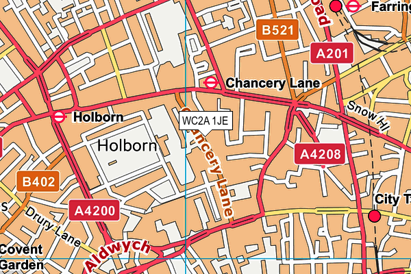 WC2A 1JE map - OS VectorMap District (Ordnance Survey) WC2A 1JE map - OS VectorMap District (Ordnance Survey)