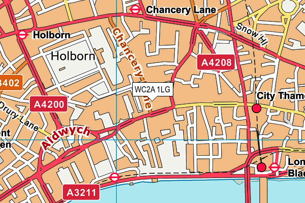 WC2A 1LG map - OS VectorMap District (Ordnance Survey) WC2A 1LG map - OS VectorMap District (Ordnance Survey)