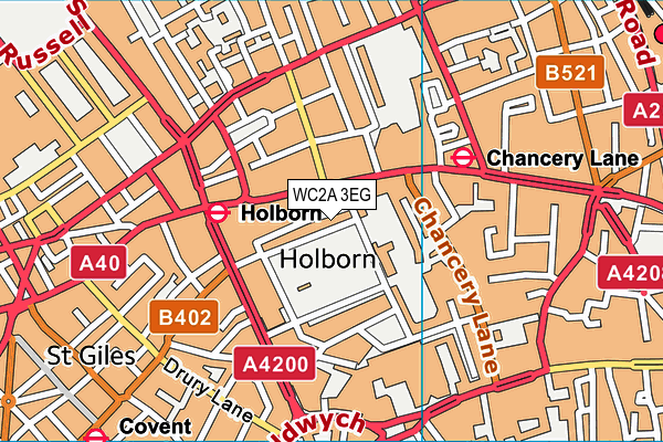 WC2A 3EG map - OS VectorMap District (Ordnance Survey) WC2A 3EG map - OS VectorMap District (Ordnance Survey)