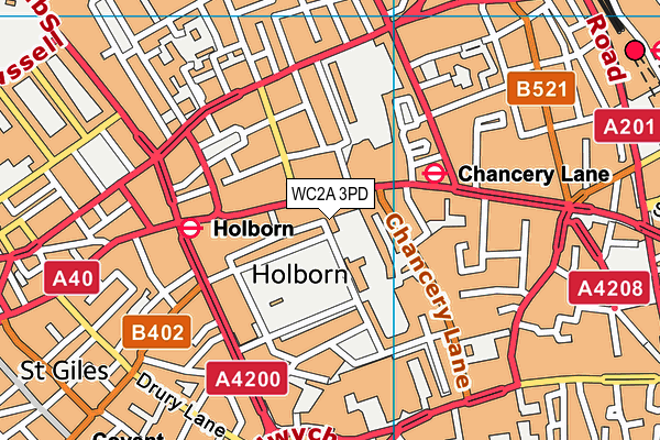 WC2A 3PD map - OS VectorMap District (Ordnance Survey)